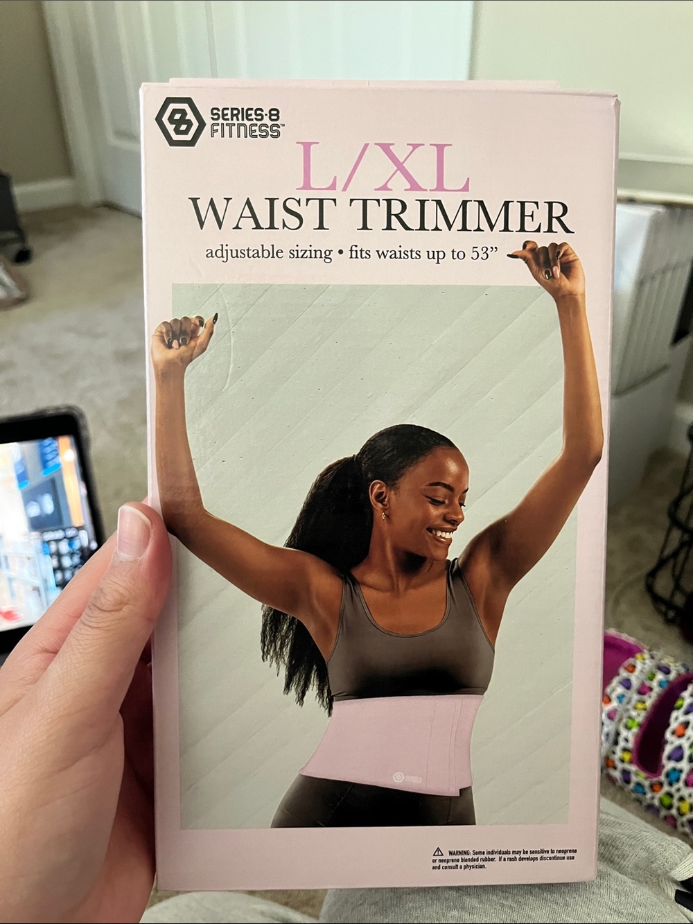 L/XL Pink Waist Trimmer - Adjustable Support